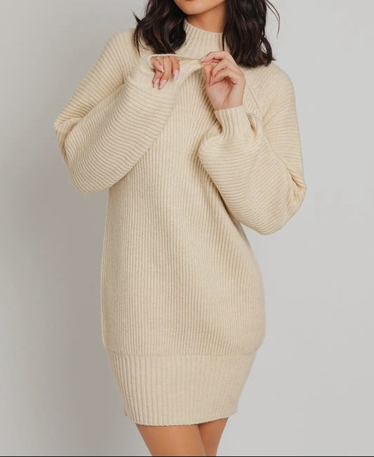 Mock Neck Sweater Dress