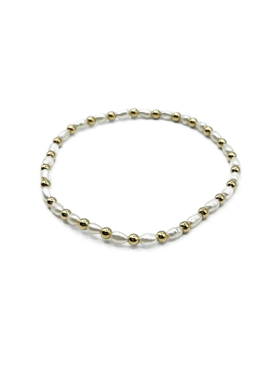 3mm Montauk 14k Gold and Pearl Waterproof Bracelet