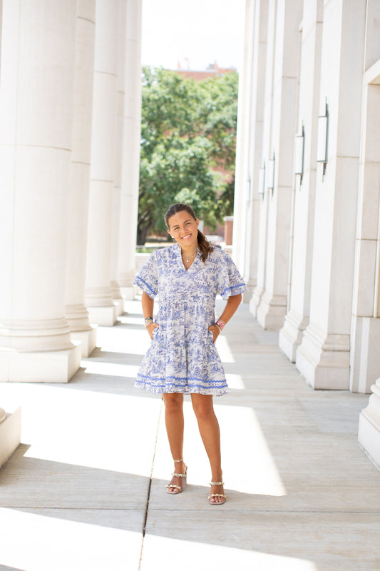 Blue & White Lanscape Dress