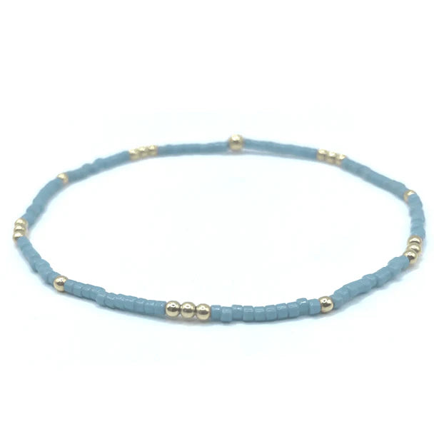 2mm Newport Pale Turquoise and Gold Filled Bracelet