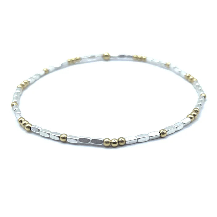 2mm Harbor Silver White and Gold Bracelet