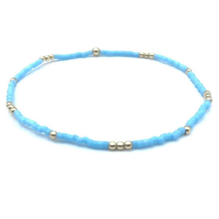 2mm Newport True Turquoise+Gold Filled Waterproof Bracelet