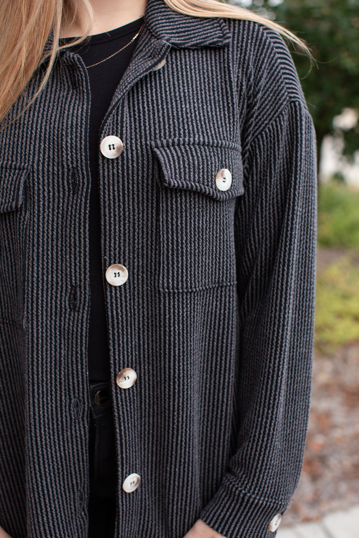 Charcoal Long Sleeve Button Up