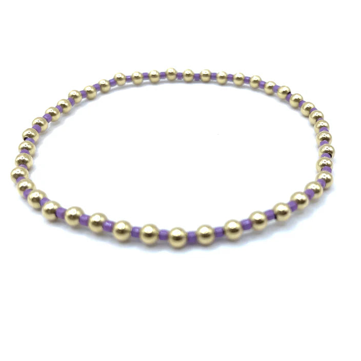 3mm Newport Light Purple and Gold Bracelet