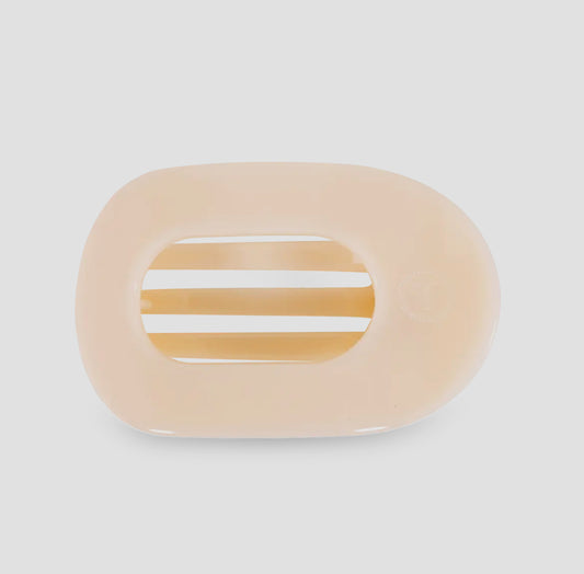 Almond Beige Small Flat Round Clip