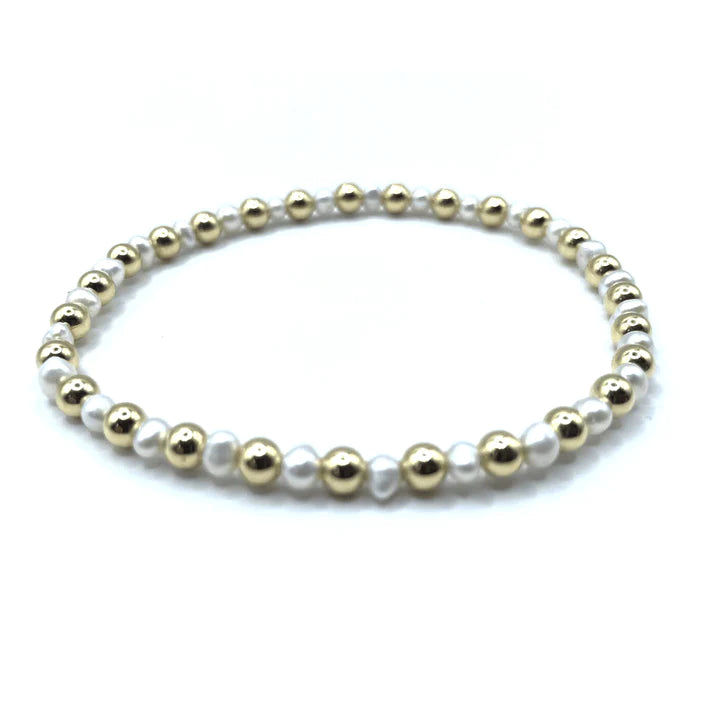 4mm Montauk 14k Gold Filled and Pearl Bracelet