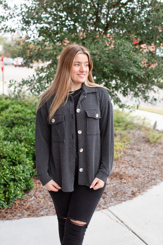 Charcoal Long Sleeve Button Up