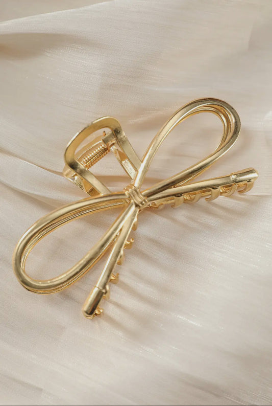 Gold Bowknot Claw Clip