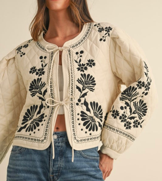 Embroidered Quilted Jacket