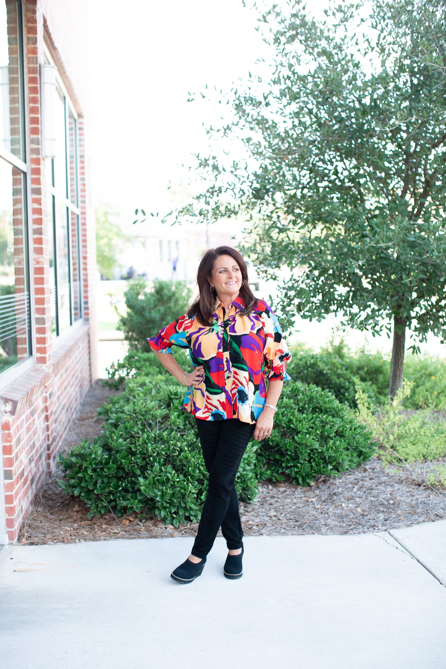 Watercolor Button Up Top