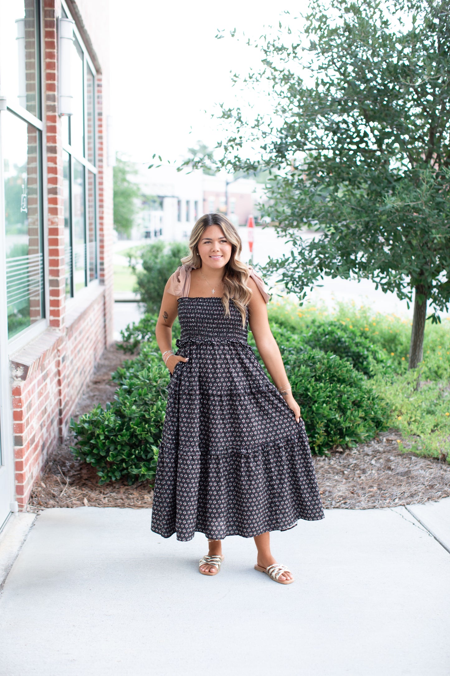 Floral Tiered Midi Dress