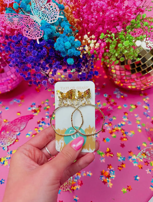Gold Bethany Round Bow Hoops