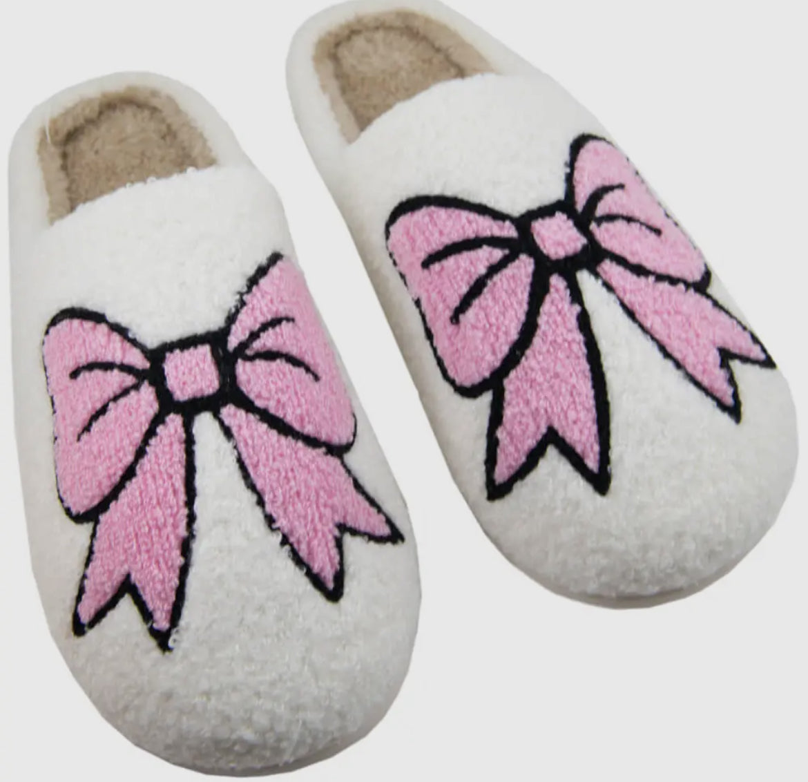 Light Pink Bows Coquette Slippers