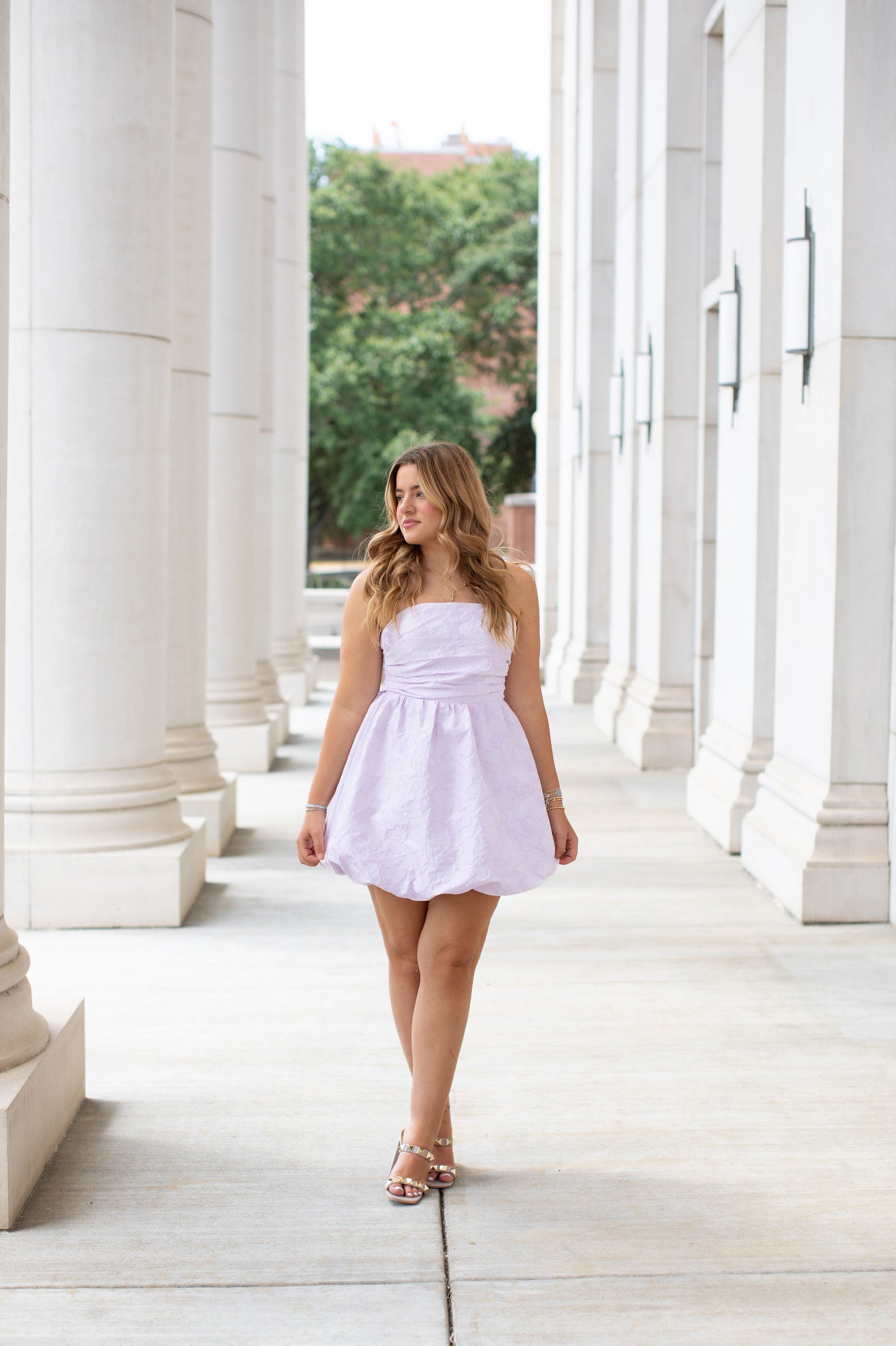 Strapless Mini Dress-Lilac