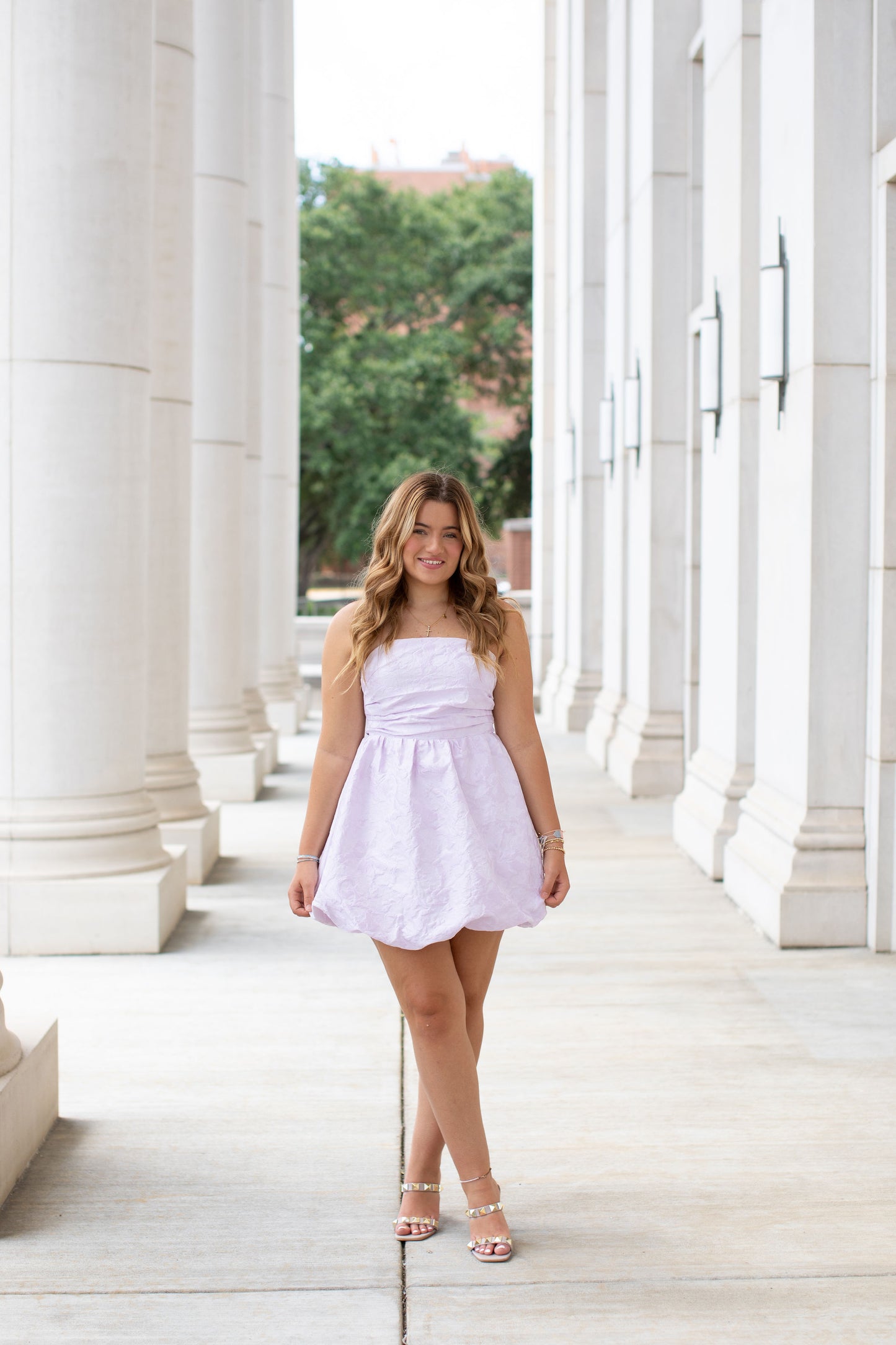 Strapless Mini Dress-Lilac