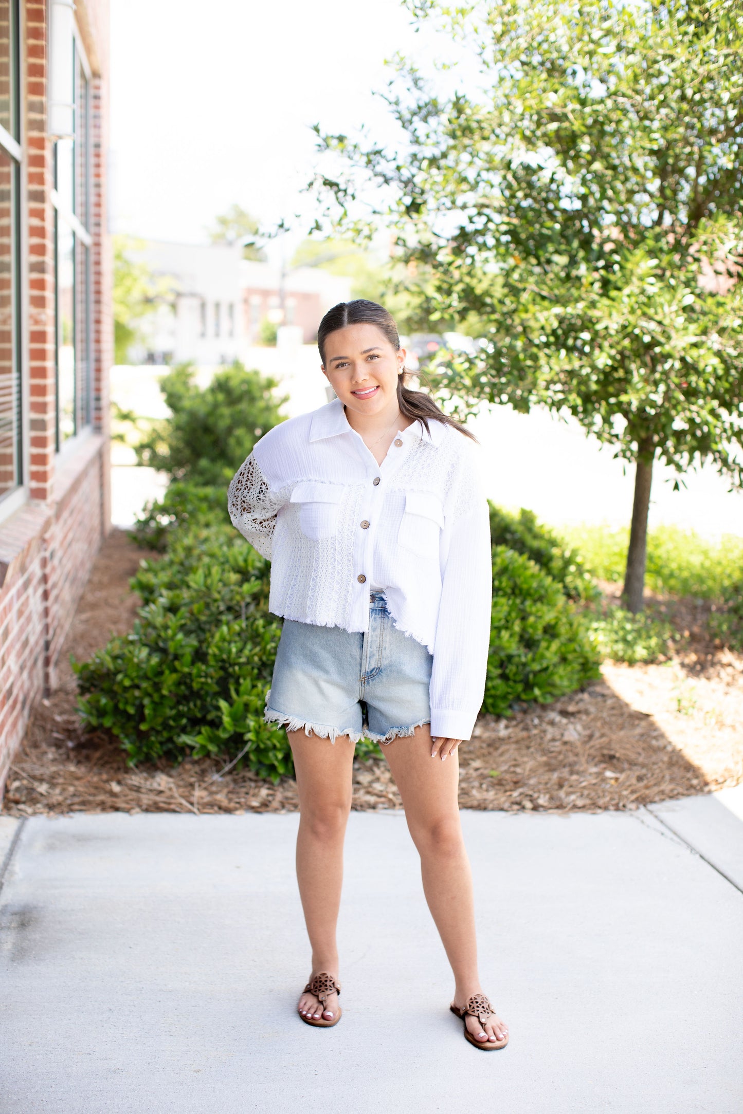 White Long Sleeve Button Jacket