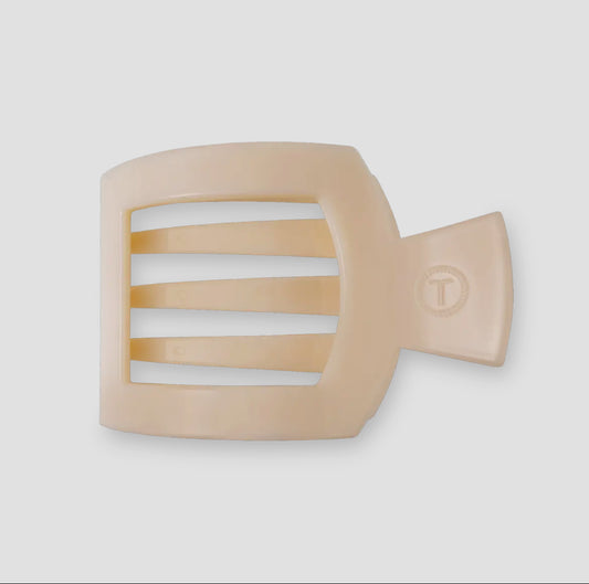 Almond Beige Small Flat Square Clip