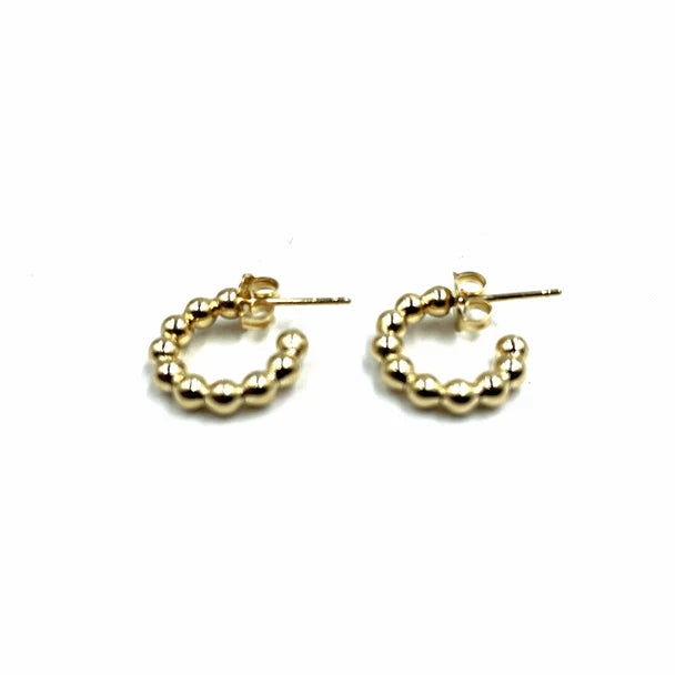 8MM Beaded Hoop Post Earring