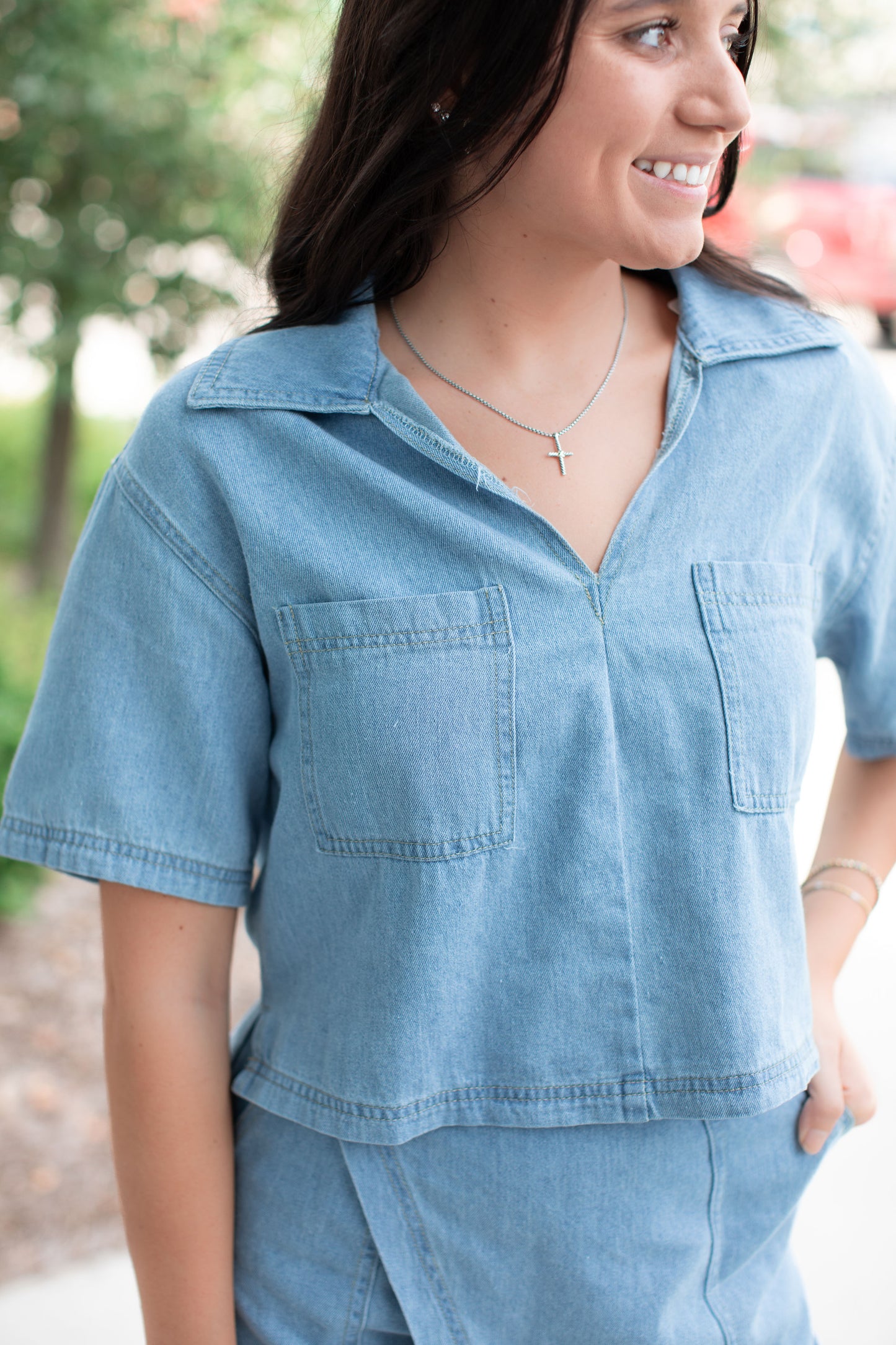 Denim Crop Top/Skort Set