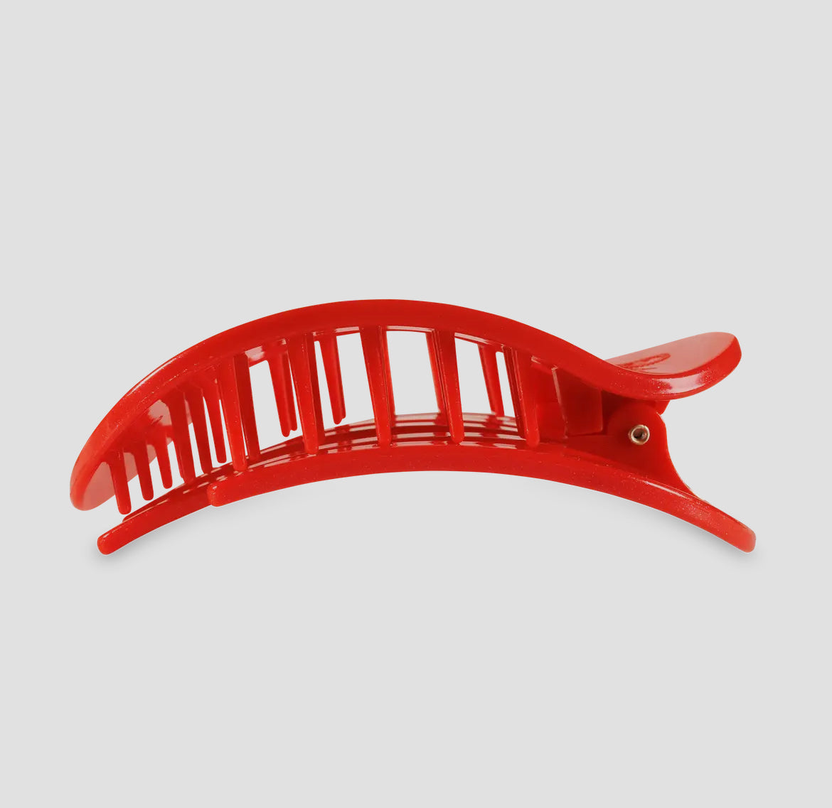 Round Flat Hair Clip-Med-Rudolph Red