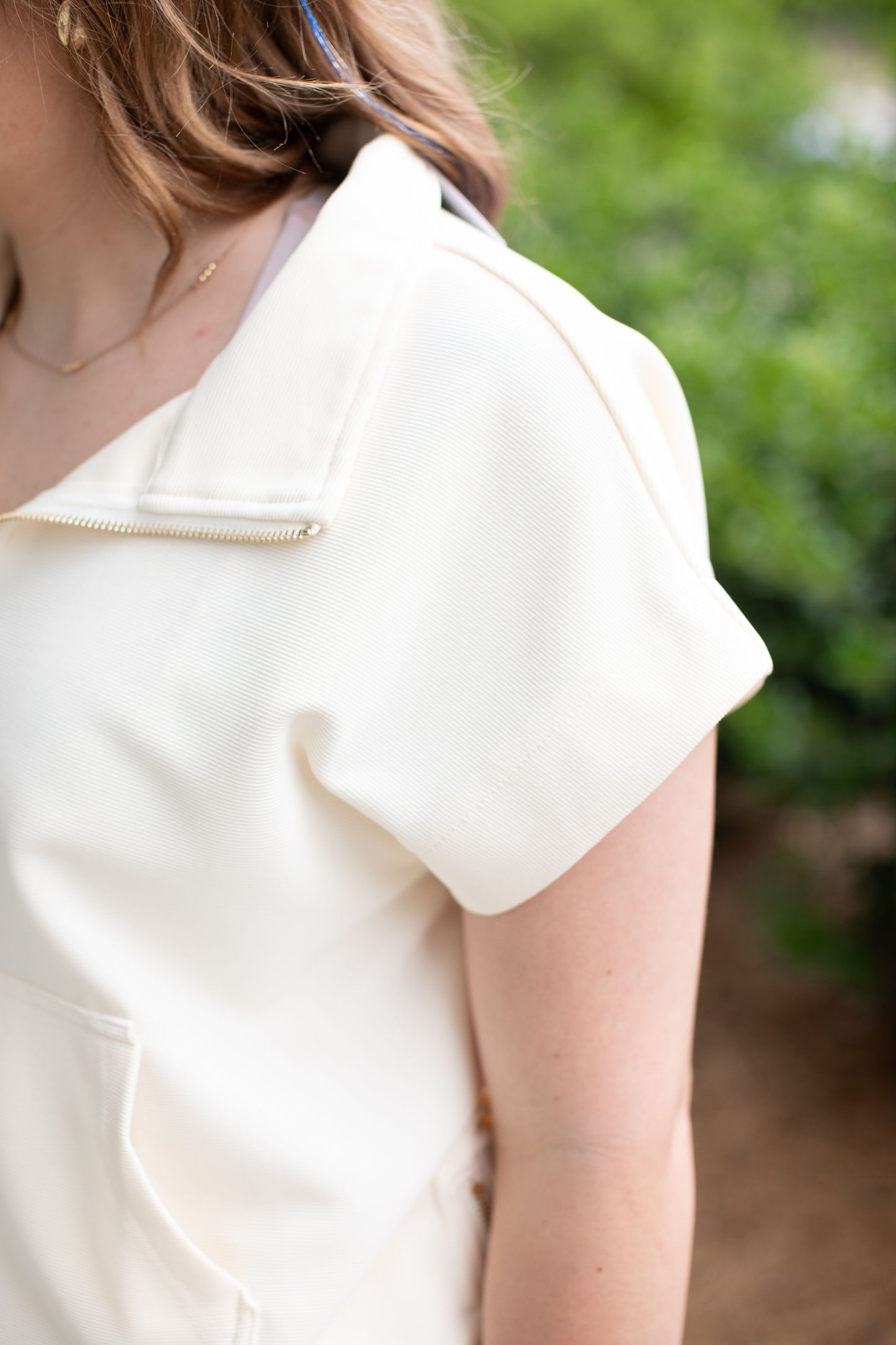 Cream Top with Shorts Set