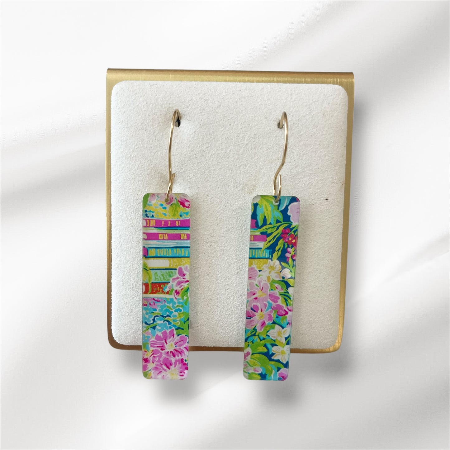 Preppy Acrylic Earrings-Floral