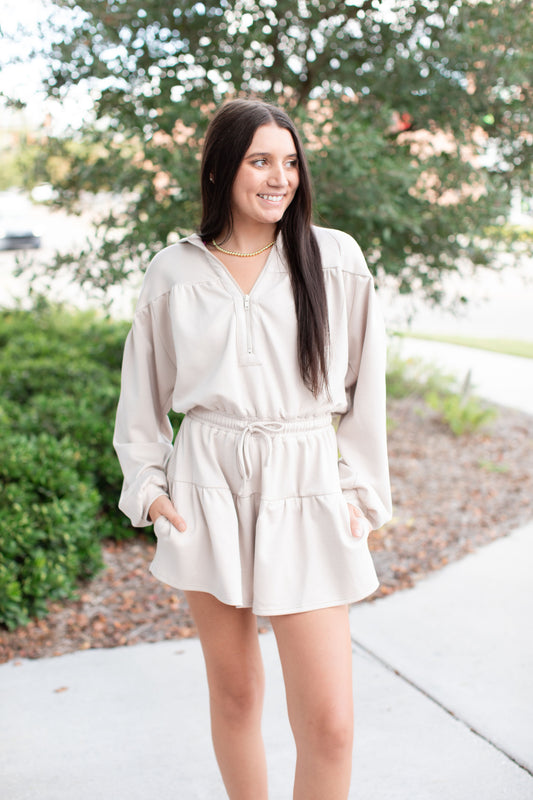 Zip Front Hooded Romper