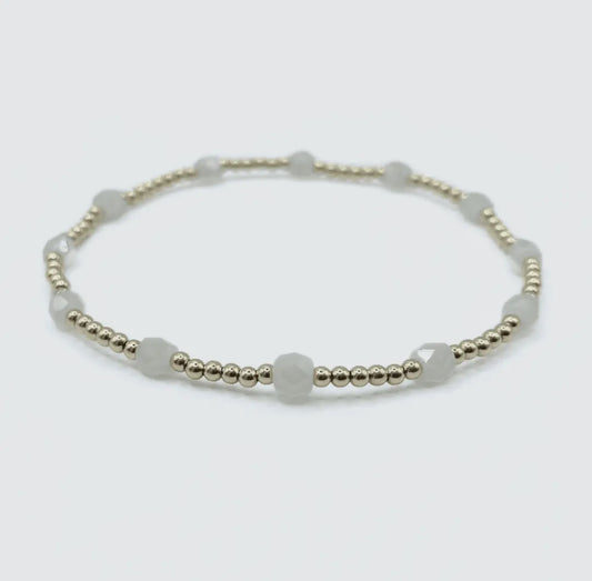 The Key West Gold Filled Bracelet-White