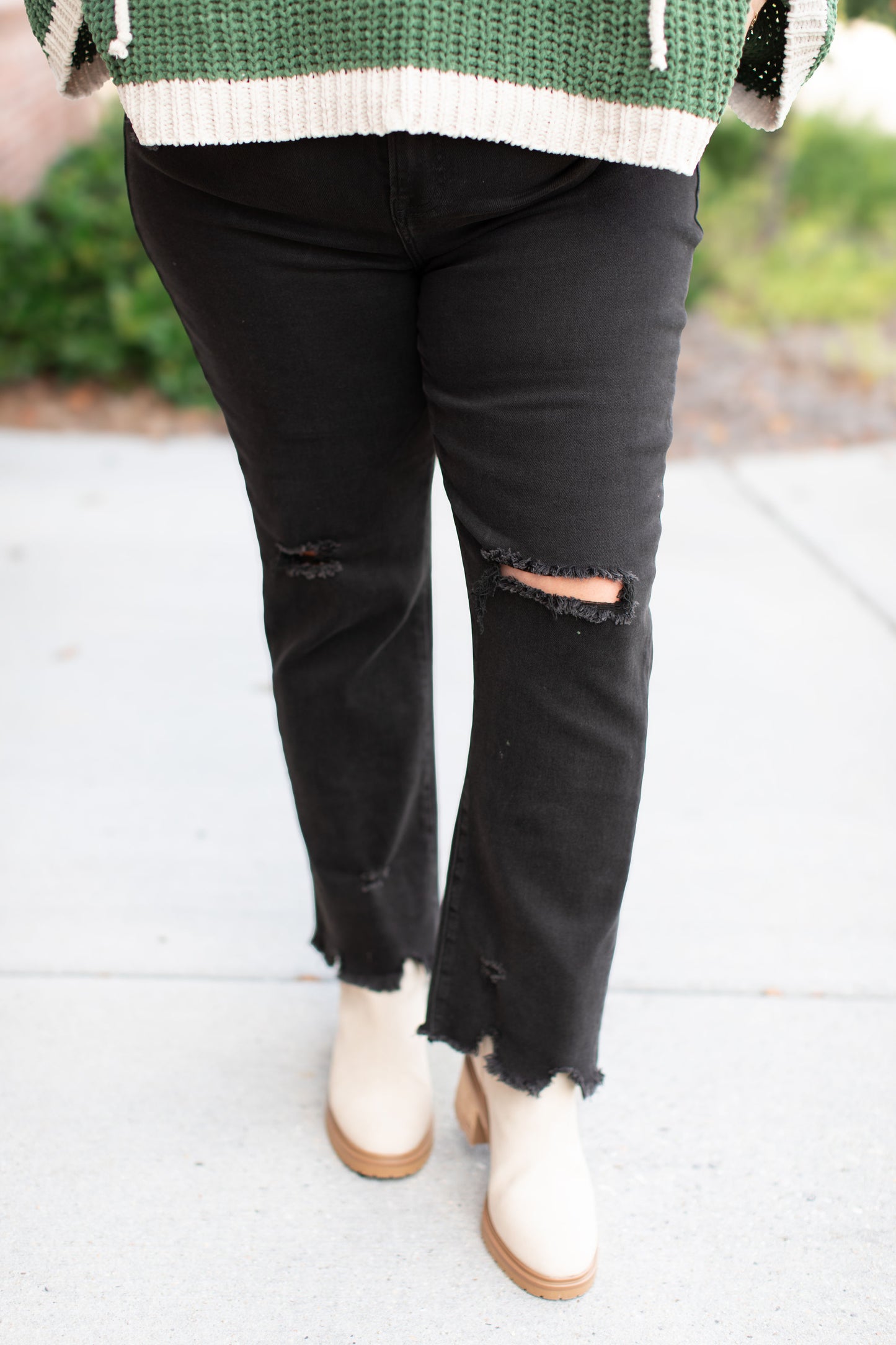 Risen High Rise Straight Leg Jeans-Plus Size