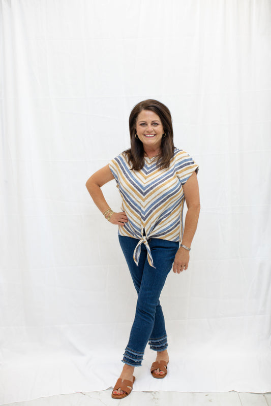 Striped Cap Sleeve Top