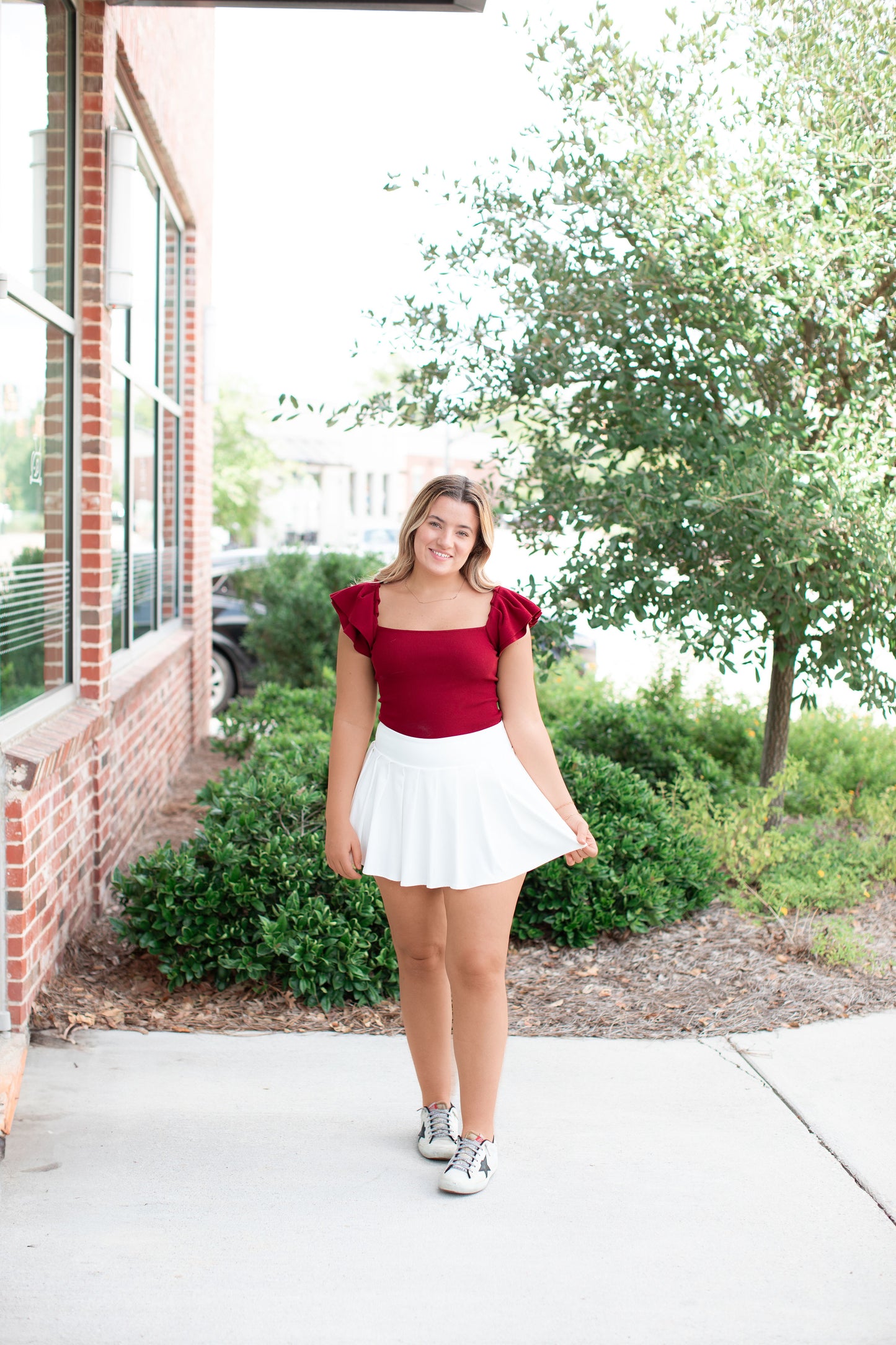 Pleated Tennis Mini Skort-White