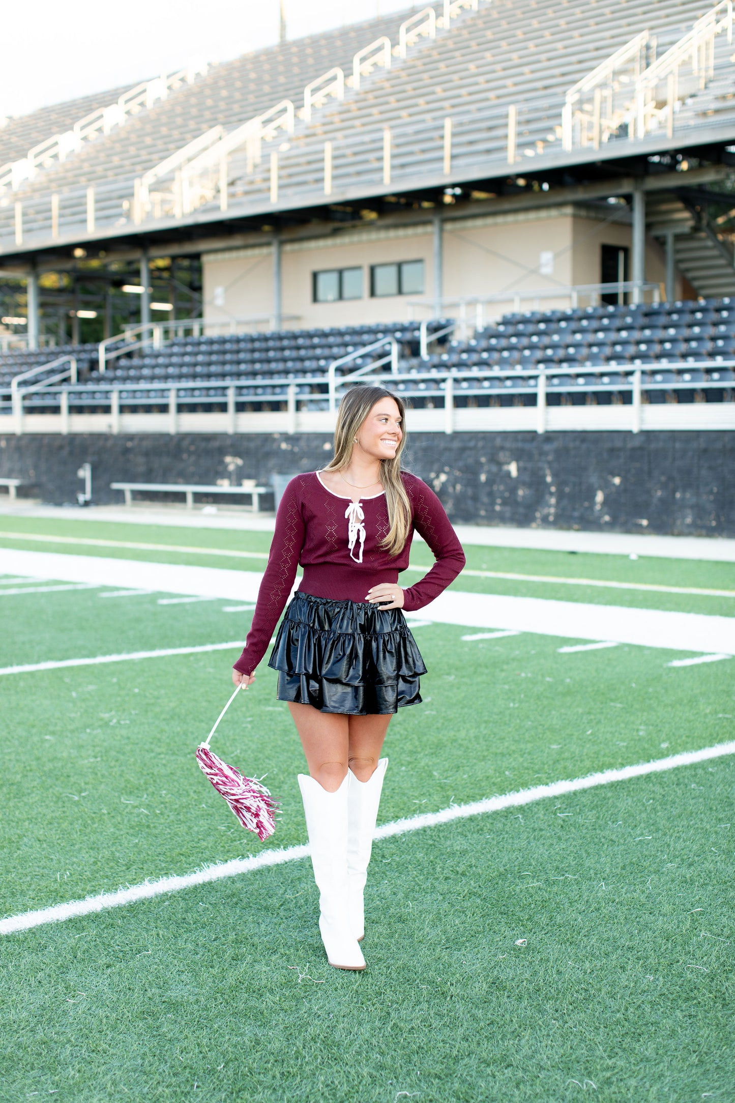 Black Tiered Foil Skort