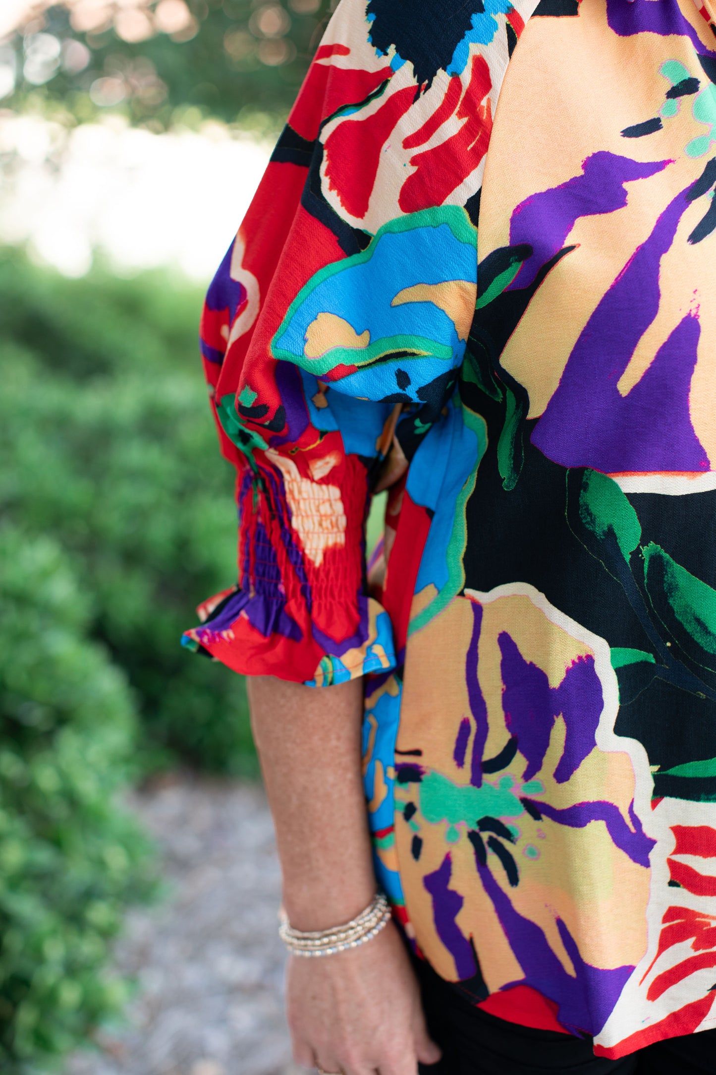 Watercolor Button Up Top