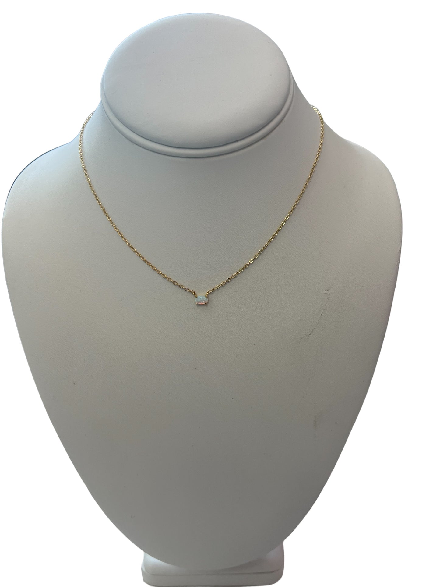 Indi Dainty Oval Opal Necklace