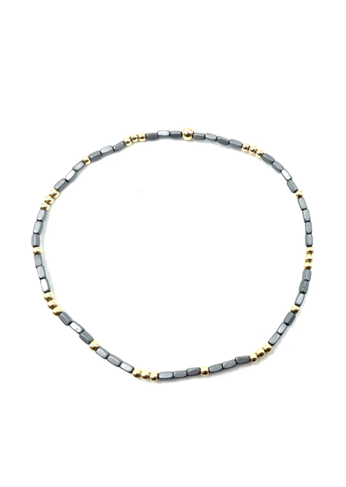 2mm Harbor Dark Gray + Gold Filled Waterproof Bracelet