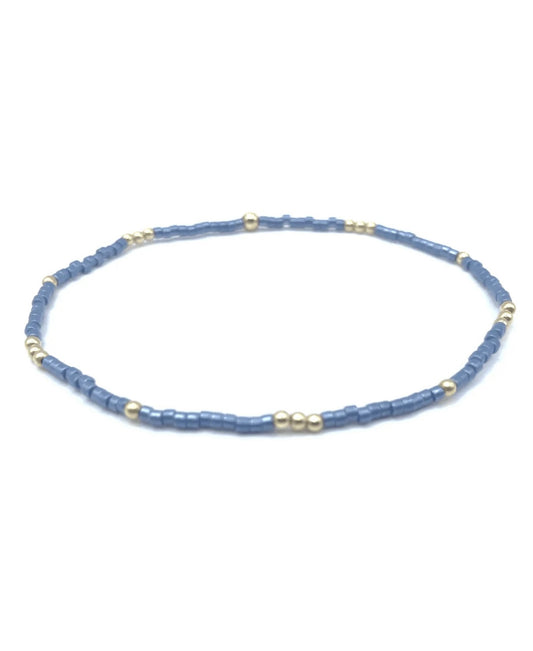 2mm Newport Steel Blue + Gold Filled Waterproof Bracelet