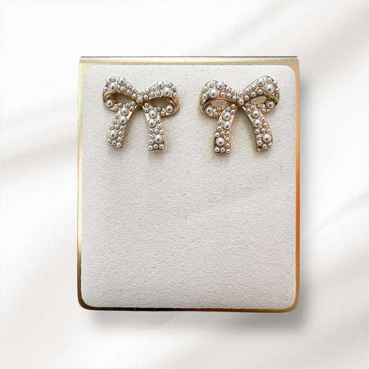 Pearl Bow Earrings