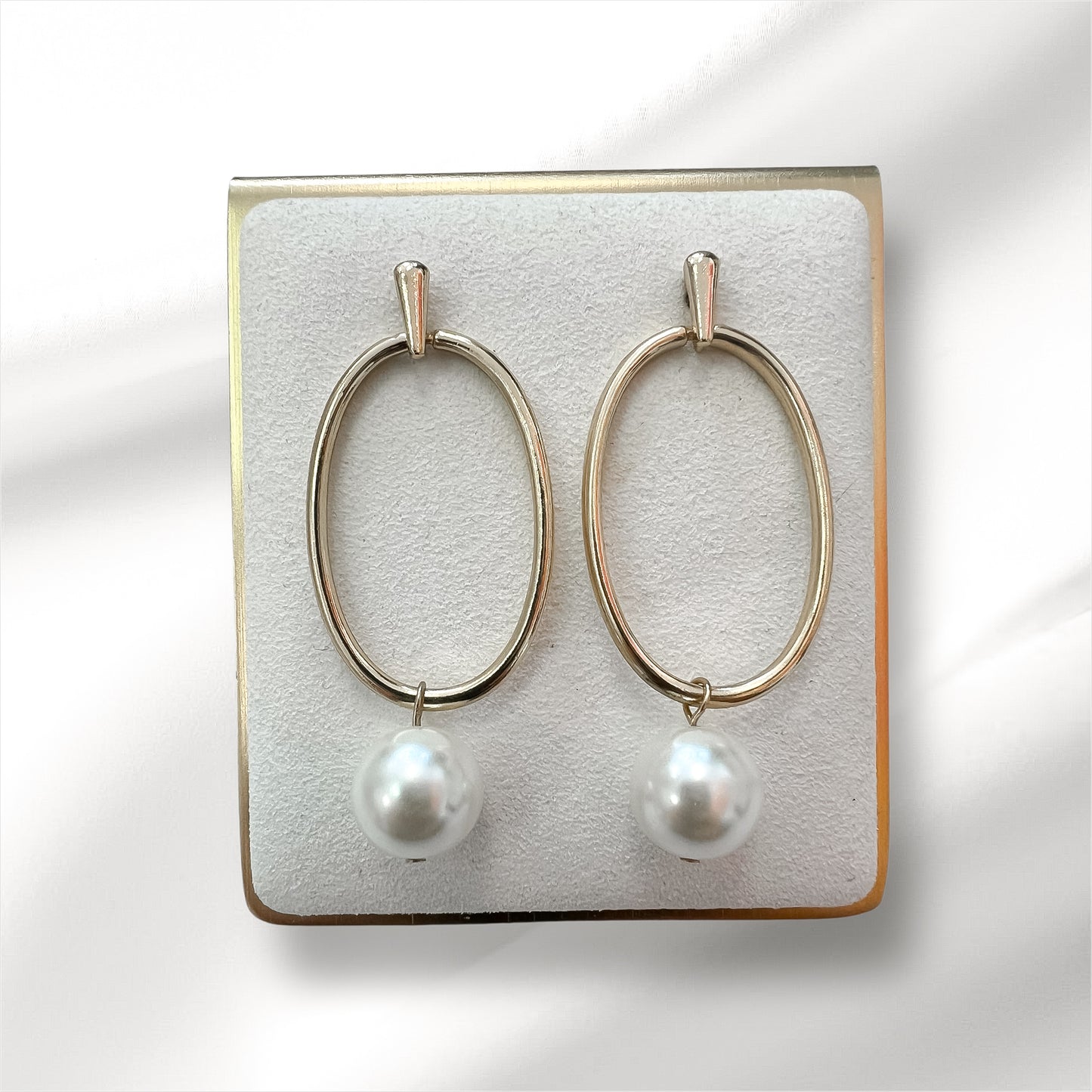 Gold Pearl Ball Earrings