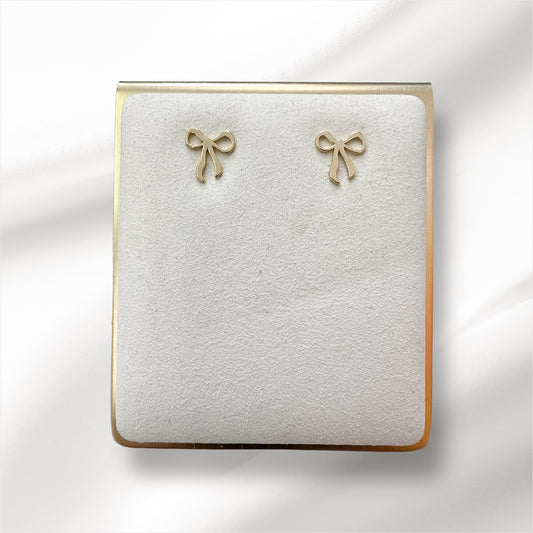 Gold Bow Stud Earrings