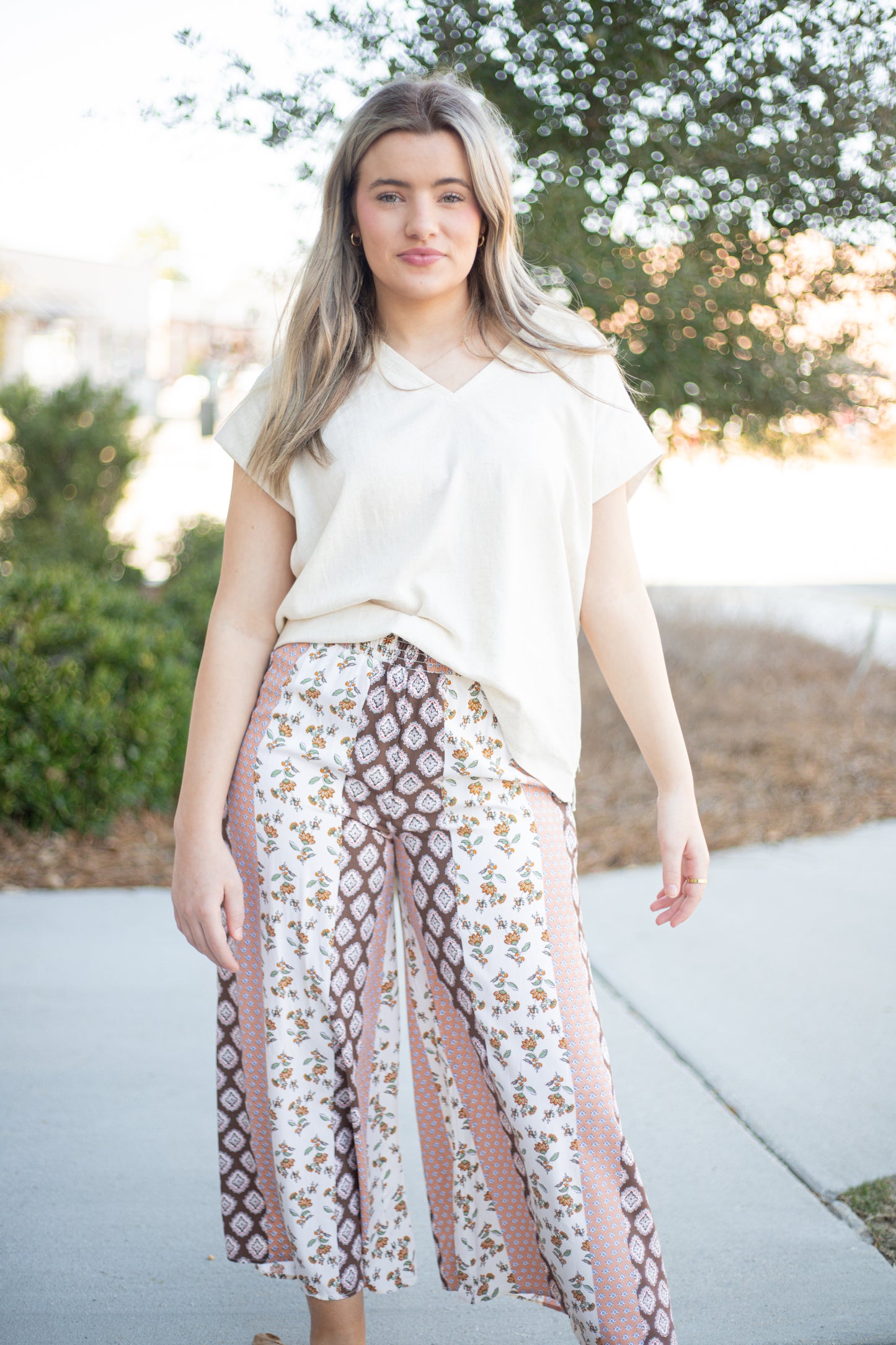 BROWN Mixed Print Pants