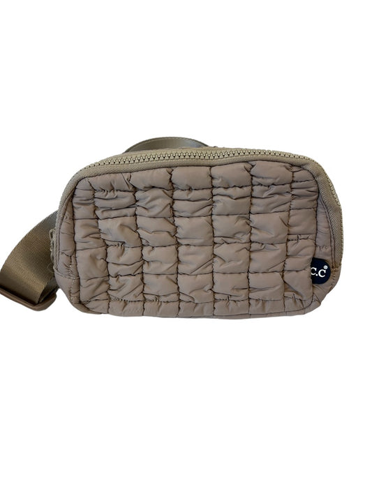 Taupe Puffer Quilted Fanny Pack