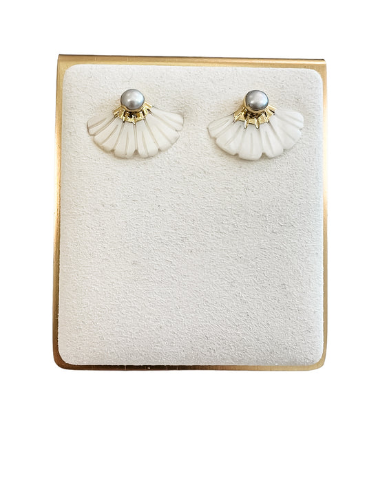 MOP Fan Stud Earrings