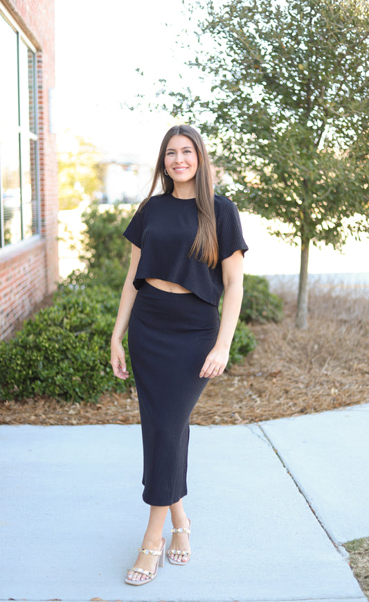 Black Skirt and Top Set