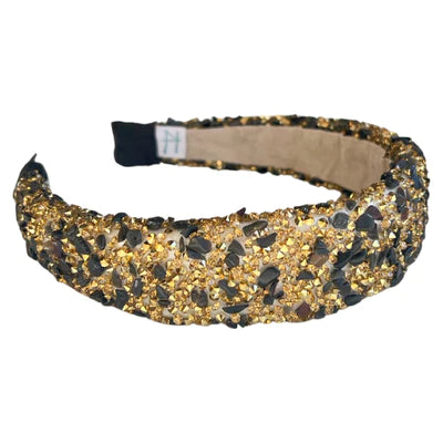 All That Glitters Headband-Black + Gold