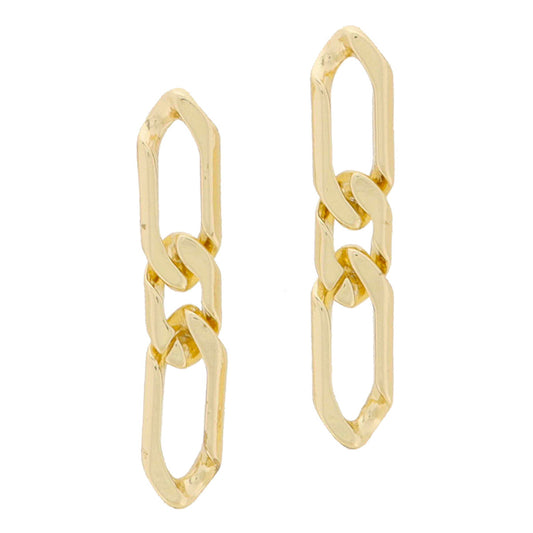 18k Gold Plated Pressed Chain Earrings